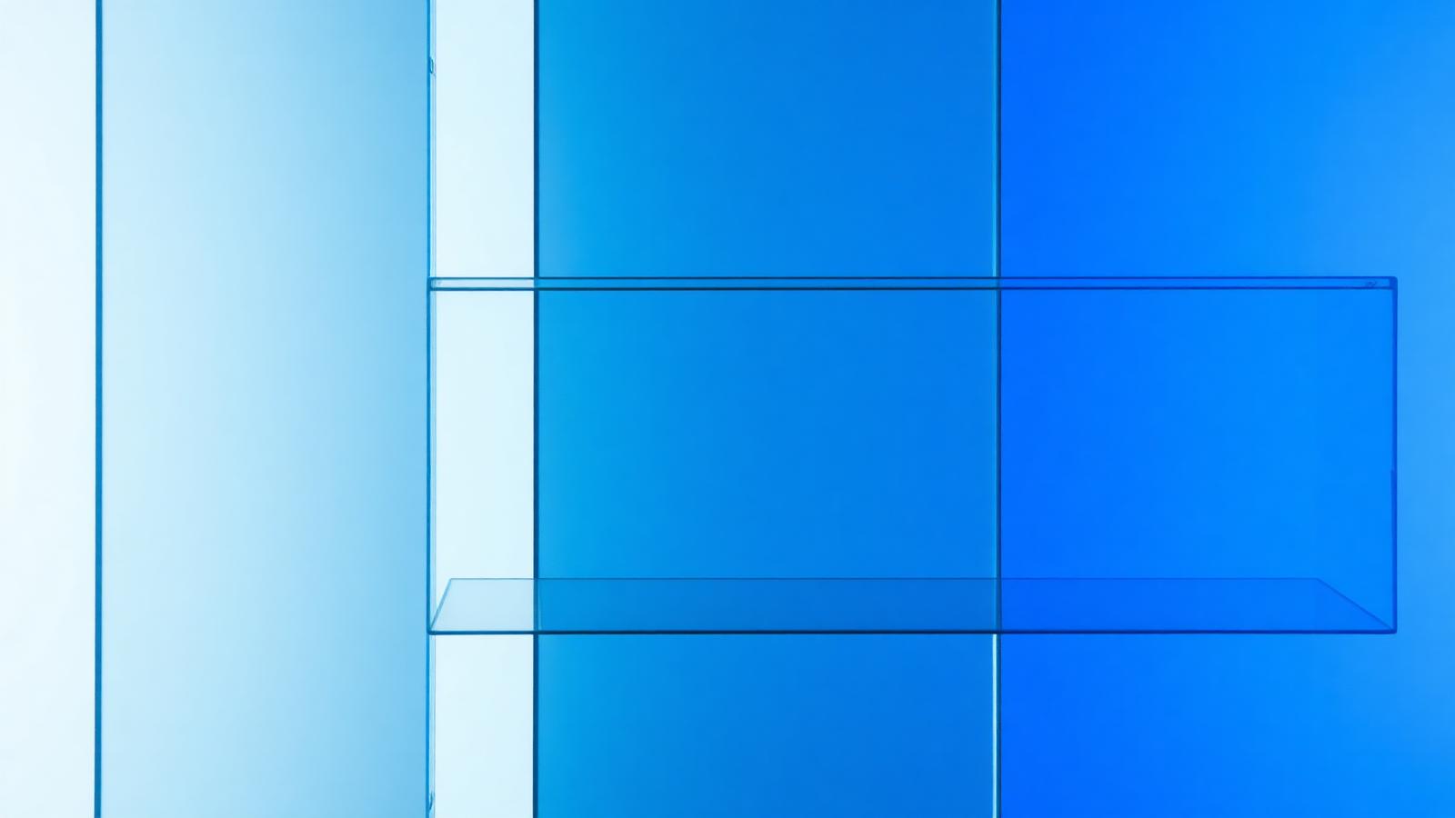Translucent layered blue glass panels